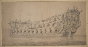 York, asi 1674 (grafit, šedá barva) od Willem van de the Elder Velde