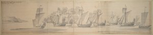 Plavba Marie Modenské z Calais do Doveru, 21. listopadu/1. prosince 1673 od Willem van de the Elder Velde