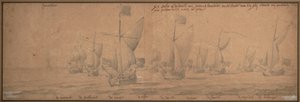 Jachty připlouvající k pobřeží Holandska 9. prosince 1677 od Willem van de the Elder Velde