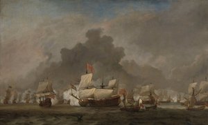 Bitva u Solebay, 7. června 1672 od Willem van de the Younger Velde