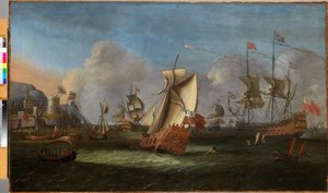 Král Vilém III u pobřeží Irska, červen 1690 olej na plátně
