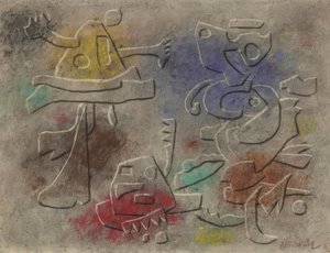 Barevný reliéfní obrázek od Willi Baumeister