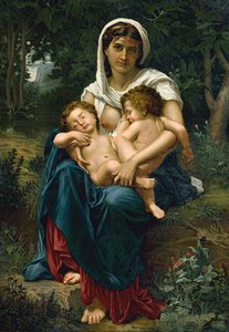Charita (chromolitho) od William Adolphe (after) Bouguereau