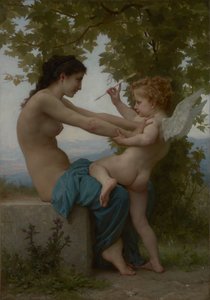 Mladá dívka bránící se Erosu, asi 1880 (olej na plátně) od William Adolphe Bouguereau