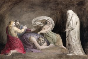 Čarodějnice z Endoru Zvyšující ducha Samuela. od William (after) Blake