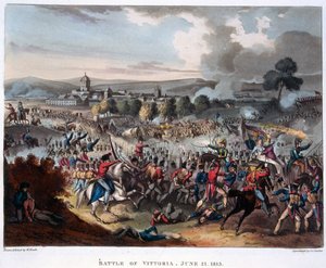 Arthur Wellesley (1769-1852) Lord Wellington Entering Salamanca, rytý J.C. Stadler, publikováno 1818 (akvatinta)