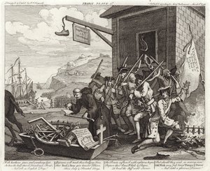 Invaze - Francie - Deska 1 od William (after) Hogarth