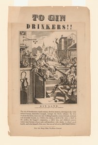 Upozornění pro pijáky ginu (litho) od William (after) Hogarth