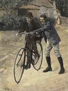 Učení starého táty“. Rytina z aquerelle W. Raineyho. 1893."