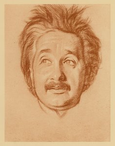 Portrét profesora Alberta Einsteina (litografie) od William (after) Rothenstein