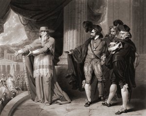 Francisco Jimenez de Cisneros odpovídá šlechticům. (tisk) od William (after) Ward