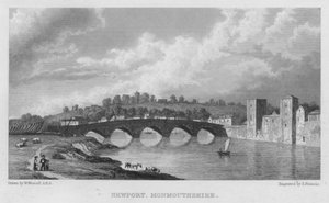 Newport, Monmouthshire (rytina) od William (after) Westall
