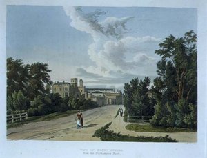 Pohled na Rugby School z Northampton Road, z 