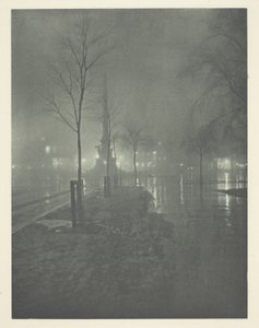 Mokrá noc, Columbus Circle, New York od William A. Fraser