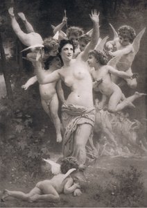 Hnízdo amorů, z Bibbys Annual, 1916-1917 od William Adolphe after Bouguereau