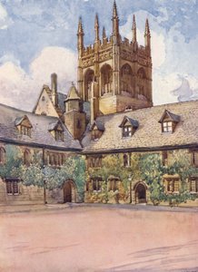"Mob quad", Merton College (barevná litografie)