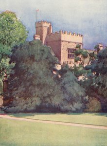 Wadham College ze zahrad Trinity College (barevná litografie) od William Ainsworth Wildman