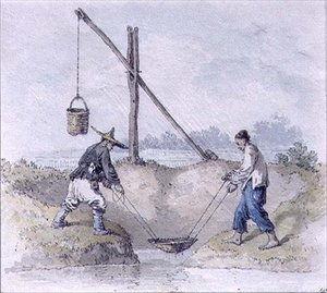 Čínští dělníci sbírající vodu (akvarel) od William Alexander