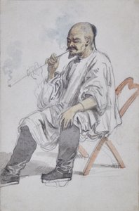 Sedící Číňan kouří od William Alexander