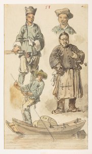 f.11 58 Studie čínštiny,  z alba 372 kreseb krajin, pobřeží, kostýmů a každodenního života vytvořených během velvyslanectví lorda Macartneyho u čínského císaře v letech 1792 až 1794 (tužka a akvarel na papíře) od William Alexander