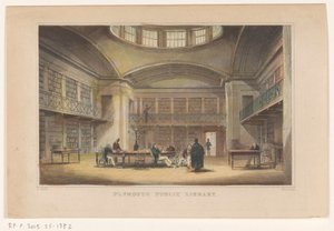 Bibliotheek van Plymouth Plymouth Public Library (název na objektu) od William Alexander Le Petit
