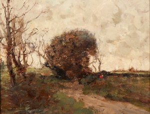 Krajina (olej na panelu) od William Alfred Gibson