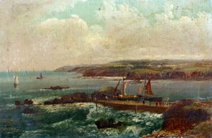 Port Bude v Devonu (Anglie). Olej na plátně, William Allan (1782-1850).
