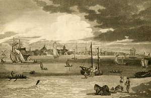 „Pohled na Liverpool, z trajektu, Lancashire“, 1808.