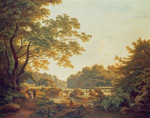 Postavy u jezu na řece Clodiagh v Charleville Forest, County Offaly, 1801