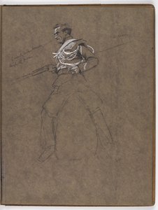 Studie k olejomalbě od Williama Barnse Wollena, ?Vlajka: Albuhera, 16. května 1811? od William Barnes Wollen