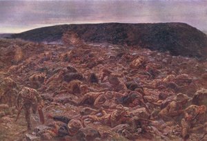 Imperial Light Horse na Waggon Hill 6. ledna 1900, ilustrace z Cassells History of England, 1900s od William Barnes Wollen