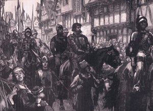 Wallace na cestě do Westminster Hall AD 1304 od William Barnes Wollen