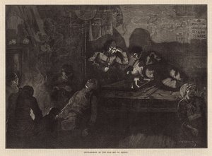 Kouření opia na East End of London (rytina) od William Bazett Murray