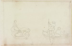 Dva bargemen a muž a žena s košíkem (tužka na papíře (na papíře s M749)) od William Beilby