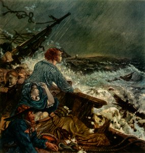 Grace Darling a její otec zachraňující ztroskotanou posádku, 8. září 1838, 1942.