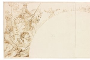 Skica pro nástěnnou malbu ve Wallington Hall (barva těla)