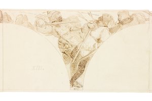 Skica pro nástěnnou malbu ve Wallington Hall (tělová barva) od William Bell Scott