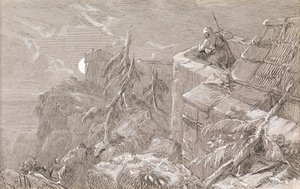 Storming the Castle (pero a inkoust s tělovou barvou) od William Bell Scott