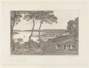 Plymouth Dock z Mount Edgecumbe od William Bernard Cooke