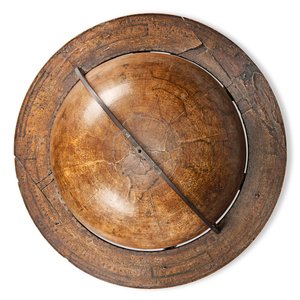 Raný anglický zemský glóbus, kolem roku 1673