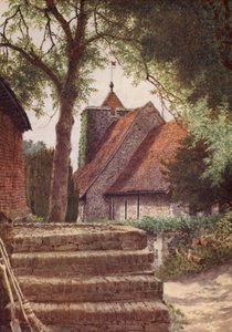 Kostel svatého Martina, Canterbury (barevná litografie) od William Biscombe Gardner