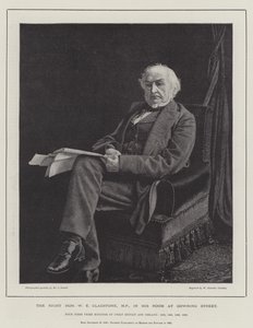 Správný ctihodný W E Gladstone, MP, ve svém pokoji v Downing Street od William Biscombe Gardner