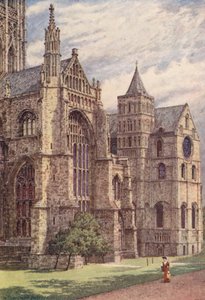 Jižní strana katedrály, Canterbury (barevná litografie)