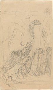 Scéna vzkříšení (The Gambols of Ghosts) [recto] od William Blake