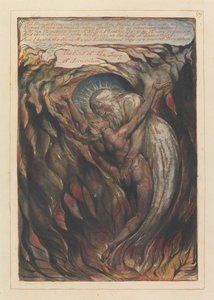 „Všechny lidské podoby ztotožněny... Konec Písně o Jeruzalémě“ kolofon (tabule 99) od William Blake