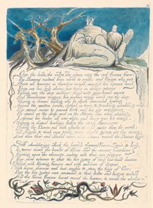 Amerika. Proroctví, talíř 18, přes kopce .... od William Blake