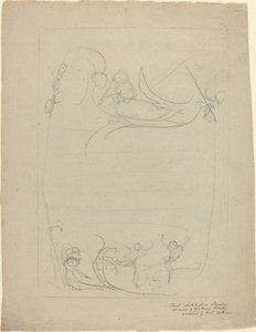 Ozbrojený muž odmítající ženu [recto] od William Blake