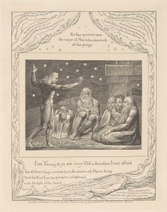 Kniha Jobova, deska 12, Hněv Elihuův od William Blake