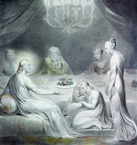 Kristus v domě Marty a Marie nebo Kajícnice Magdaléna od William Blake