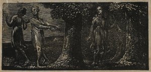 Colinet zesměšňovaný dvěma chlapci, z The Pastorals of Virgil od William Blake